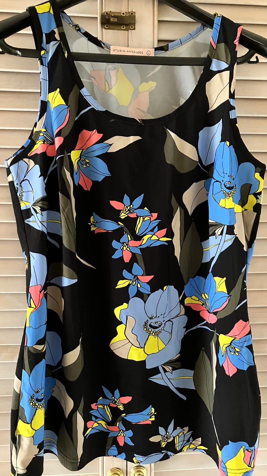 Studio Anneloes travelstof top L, Kleding | Dames, Tops, Ophalen, Zwart, Maat 42/44 (L), Zo goed als nieuw