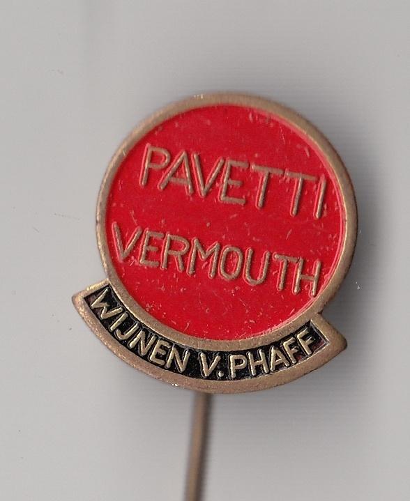 Pavetti Vermouth Wijnen Phaff speldje, Verzamelen, Gebruikt, Niet vindbaar, Niet vindbaar, Speldje of Pin