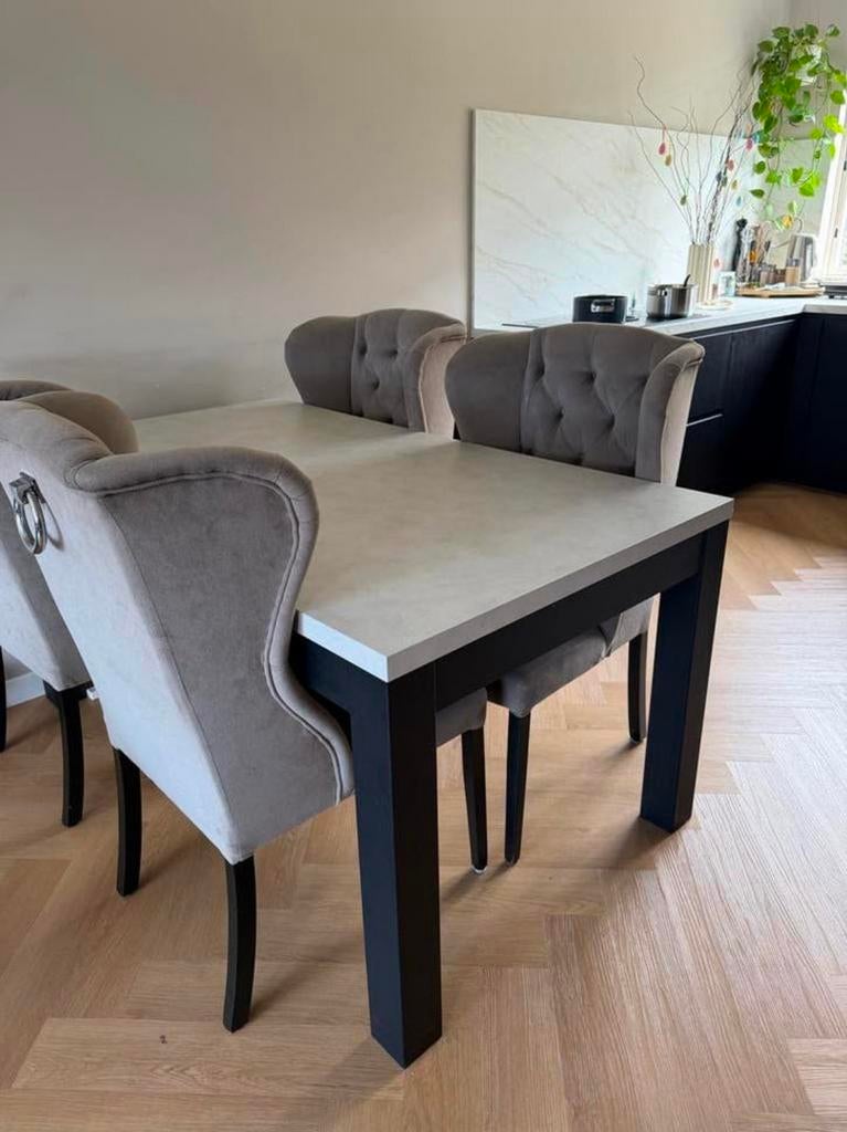 Eettafel met 4 stoelen, Huis en Inrichting, Tafels | Eettafels, Nieuw, Vijf personen of meer, 150 tot 200 cm, Rechthoekig