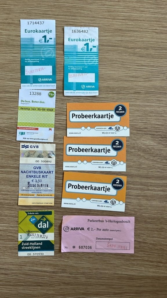openbaar vervoerkaartjes - diverse, Ophalen, Gebruikt