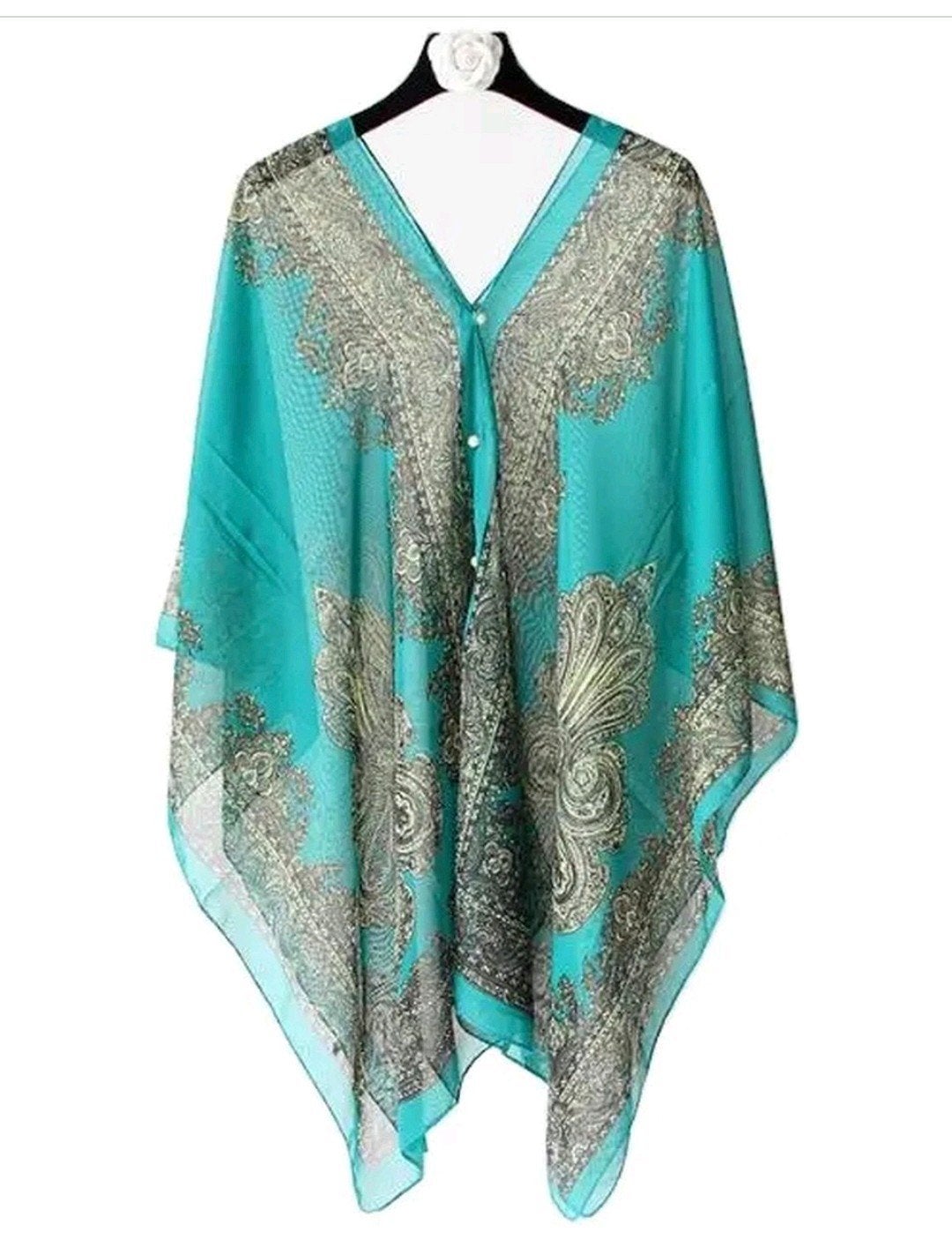 Nieuwe zomer poncho, op 2 manieren te dragen, 4 kleuren, Ophalen of Verzenden, Nieuw, Blauw, Overige typen