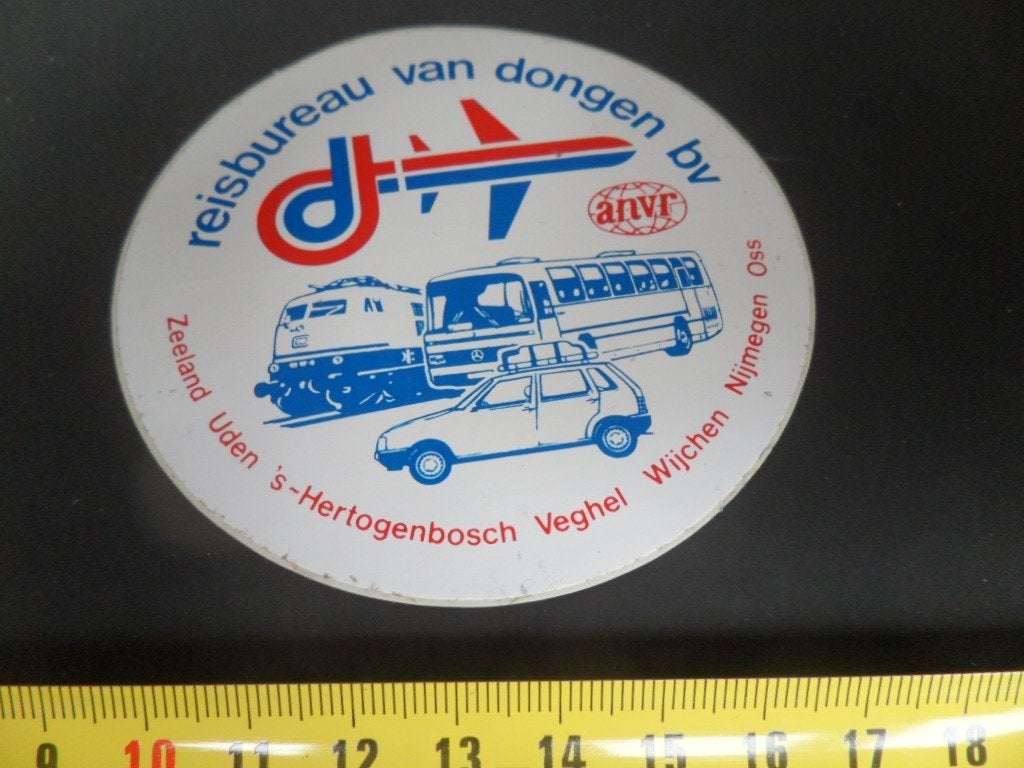sticker reisbureau van dongen zeeland uden 's-hertogenbosch*, Ophalen, Zo goed als nieuw