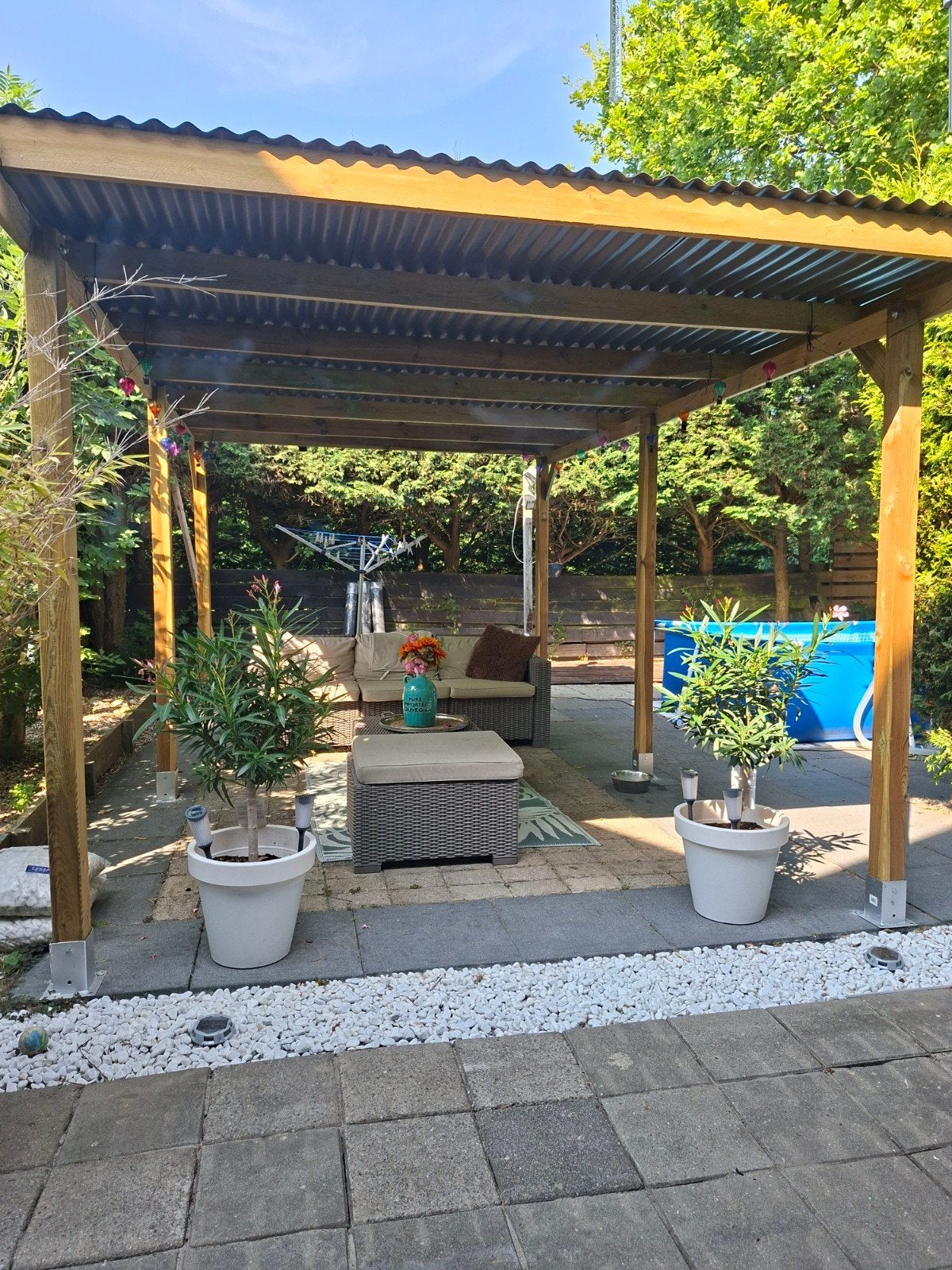 Houten Tuinpaviljoen met Golfplaten Dak, Ophalen, Gebruikt, Tuinpaviljoen