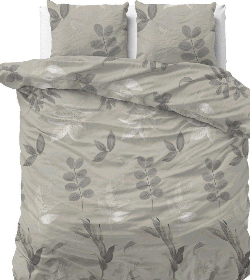 2x Sleeptime Tessa Sand dekbedovertrek 140x200 incl. slopen, Eenpersoons, Inclusief kussenslopen, Info@royaltextile.nl, Beige