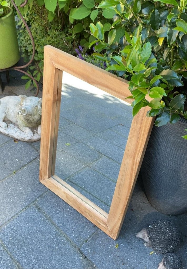 Mooie houten spiegel, Huis en Inrichting, Ophalen, Minder dan 50 cm, Zo goed als nieuw, Minder dan 100 cm