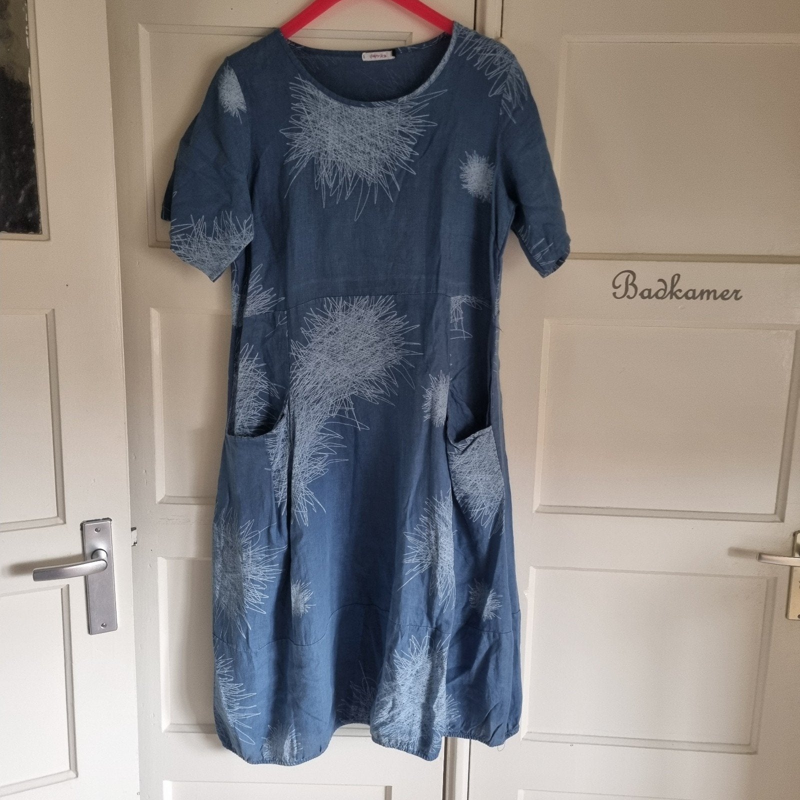 Mooie zgan linnen zomerjurk Paprika maat 46, Ophalen of Verzenden