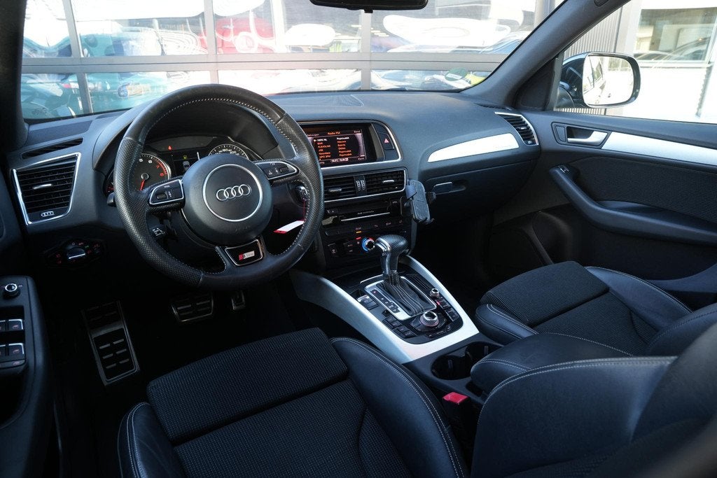 Audi Q5 2.0 TFSI quattro S Edition S Line Automaat MMI navi, Auto's, Audi, Zwart, 4 cilinders, Leder en Stof, Zwart