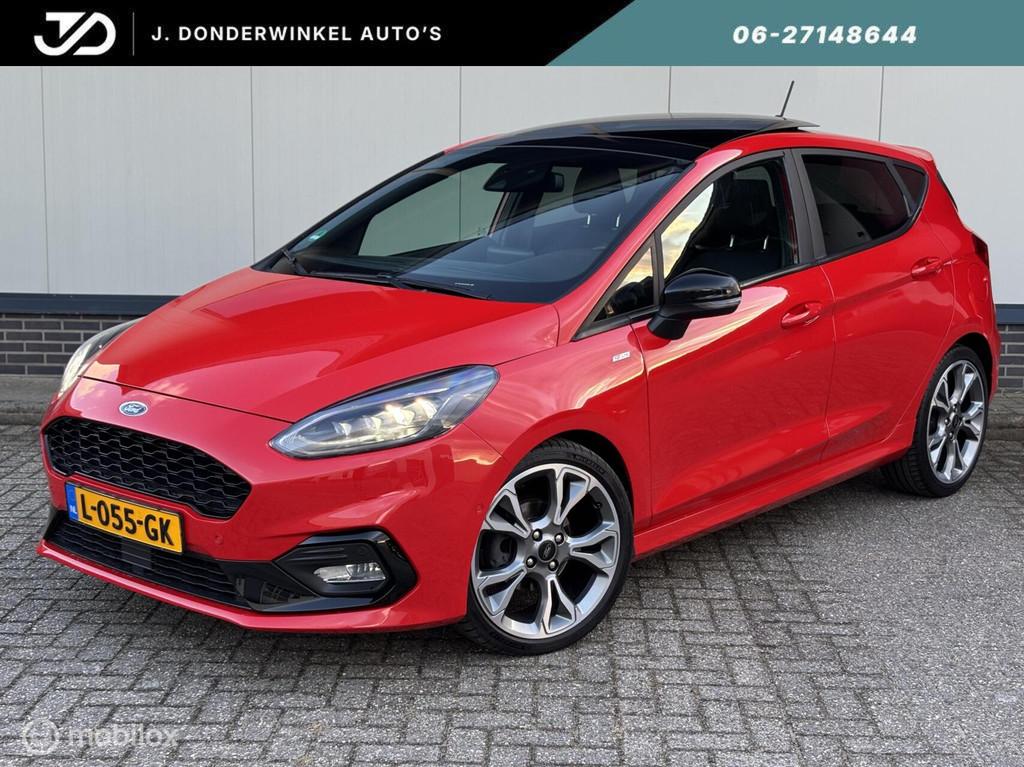 Ford Fiesta 1.0 125PK ST LINE Pano ACC LED Camera RIJKLAAR, Gebruikt, Leder en Stof, 49 €/maand, Origineel Nederlands