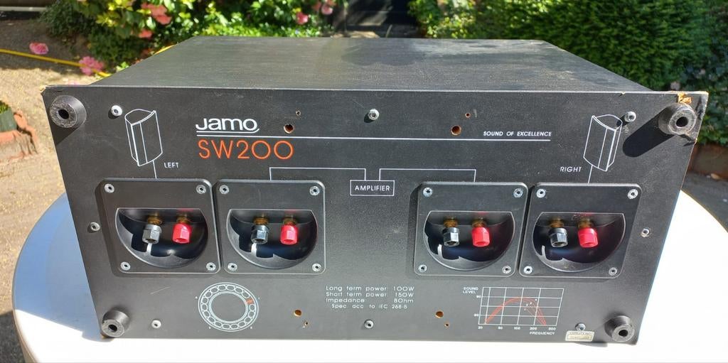 Jamo SW200 Subwoofer - Krachtige Bass voor Thuisbioscoop, Ophalen, Gebruikt, Subwoofer, 60 tot 120 watt