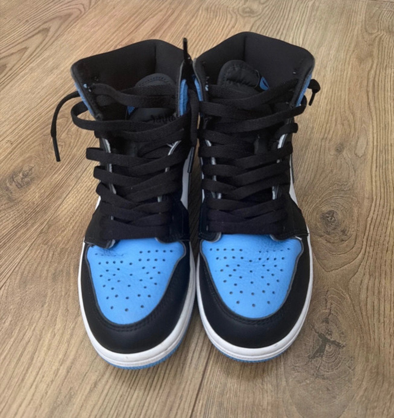Jordan 1 high unc toe, Kleding | Heren, Ophalen of Verzenden, Zo goed als nieuw, Blauw