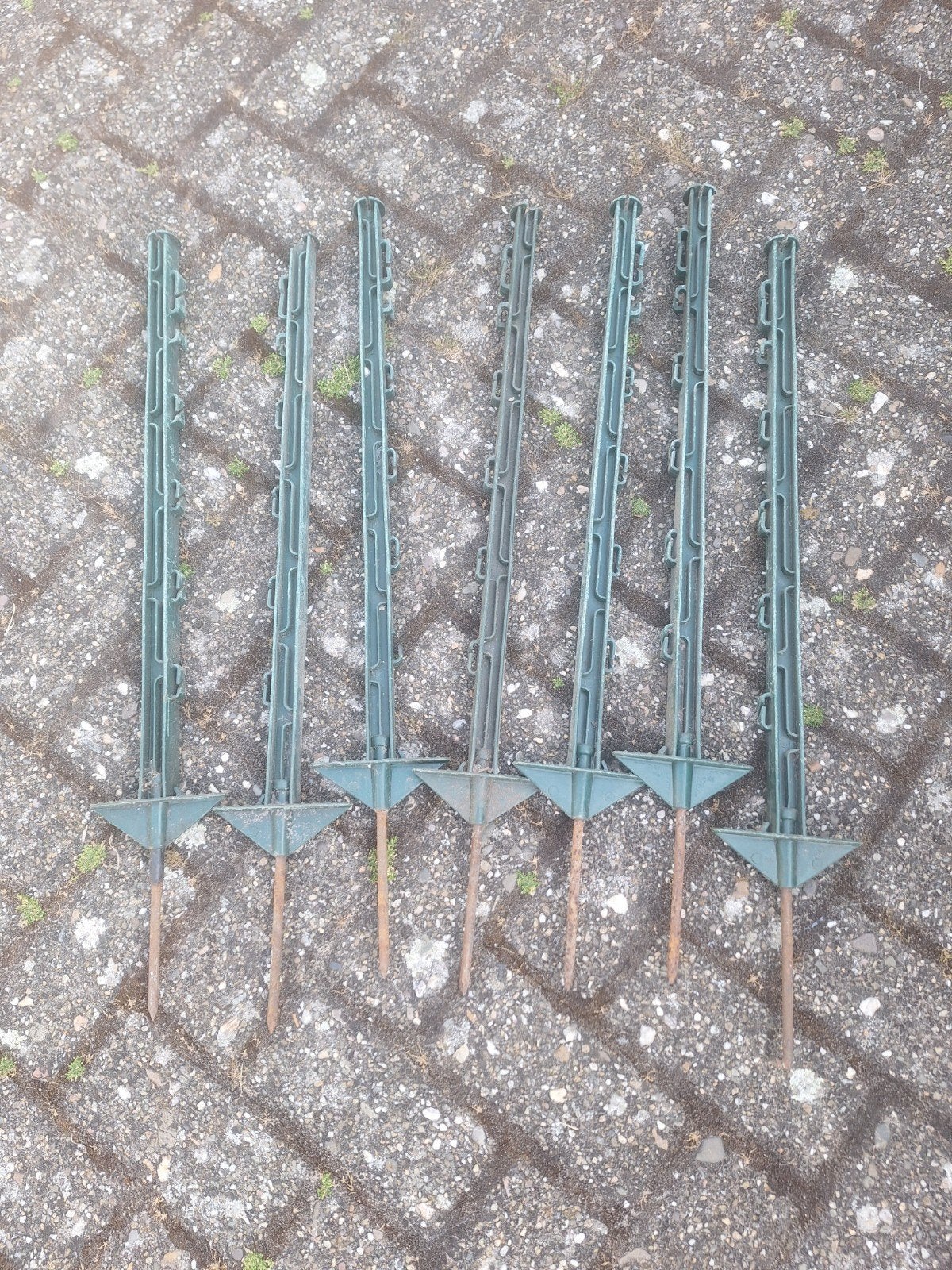 7x Groene kunststof afrasteringspalen voor tuin/weide, Ophalen, Gebruikt, Kunststof, Overige typen