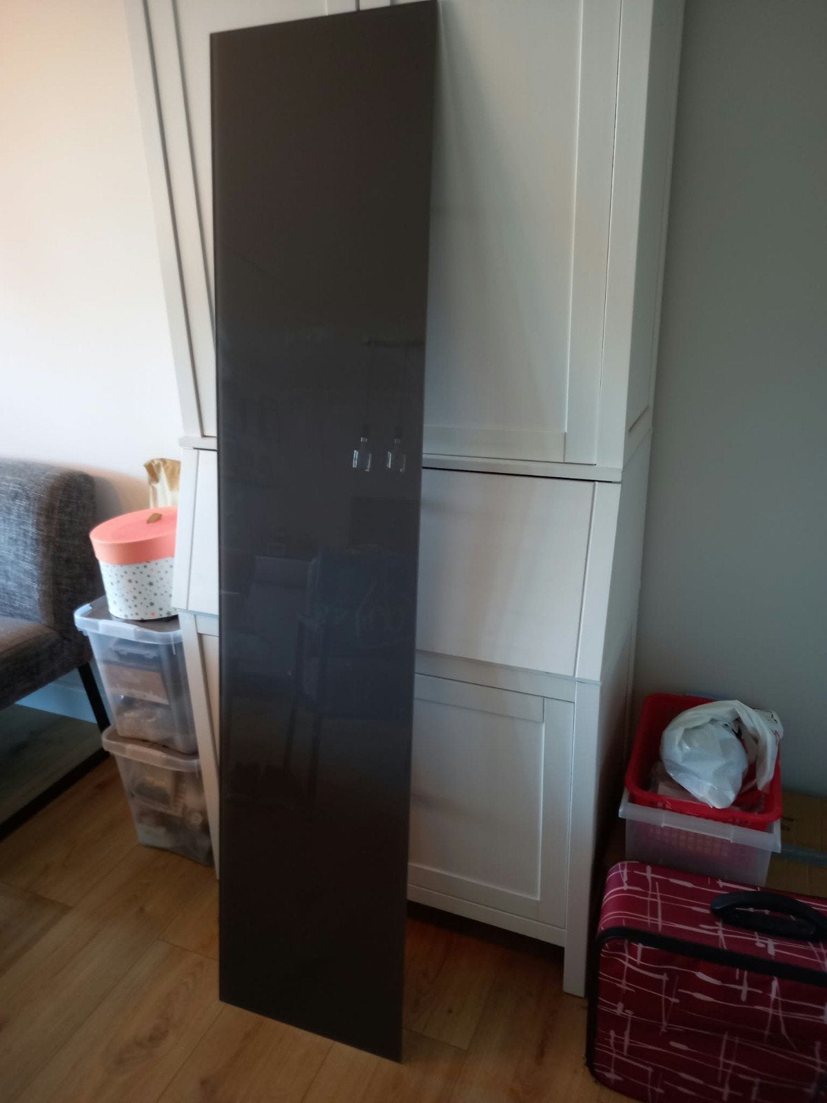 IKEA Besta Antraciet bovenblad van glas 180x40 cm, Ophalen, Zo goed als nieuw, Glas