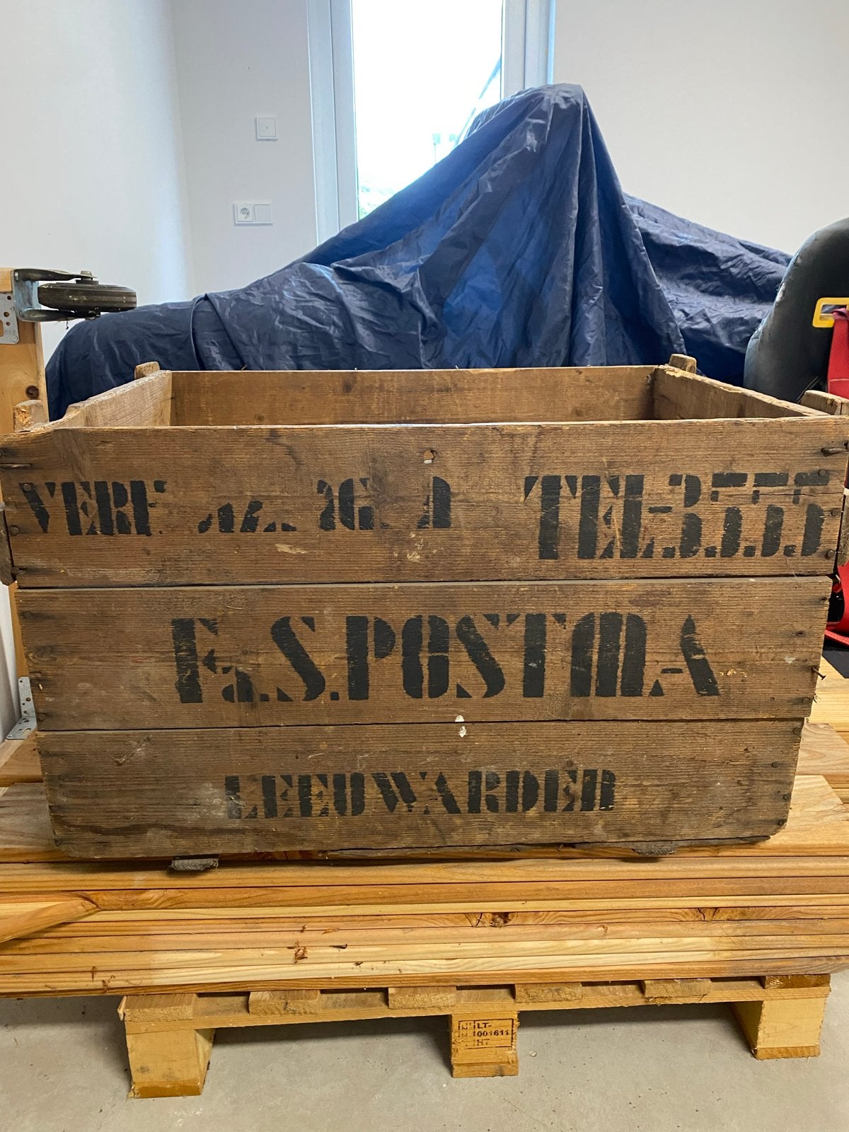 Vintage Houten Krat - L80xB53xH45 cm, Ophalen, Gebruikt, 50 tot 100 cm, 5 – 50