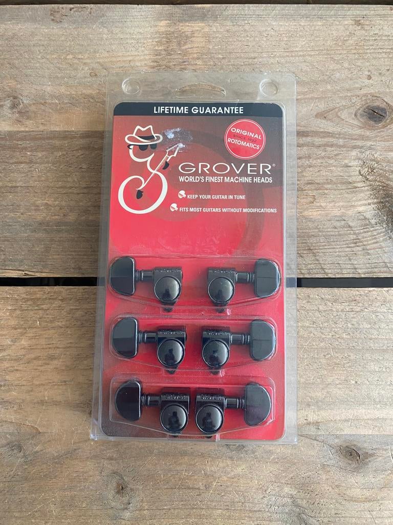 Grover 102BN Tuners 3L/3R - Black Nickel NOS, Muziek en Instrumenten, Instrumenten | Onderdelen, ., Nieuw, Ophalen of Verzenden