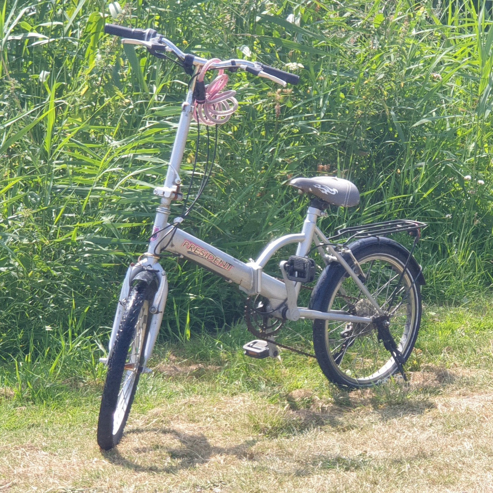 Zilverkleurige President Vouwfiets - Opknapper, Fietsen en Brommers, Fietsen | Vouwfietsen, Gebruikt, Velgrem, 14 tot 16 inch