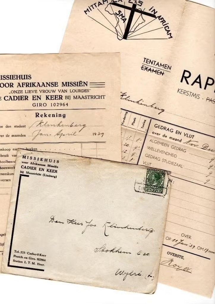 Brief Missiehuis Cadier en Keer Klinkenberg Wijlre 1939., Ophalen of Verzenden, Zo goed als nieuw