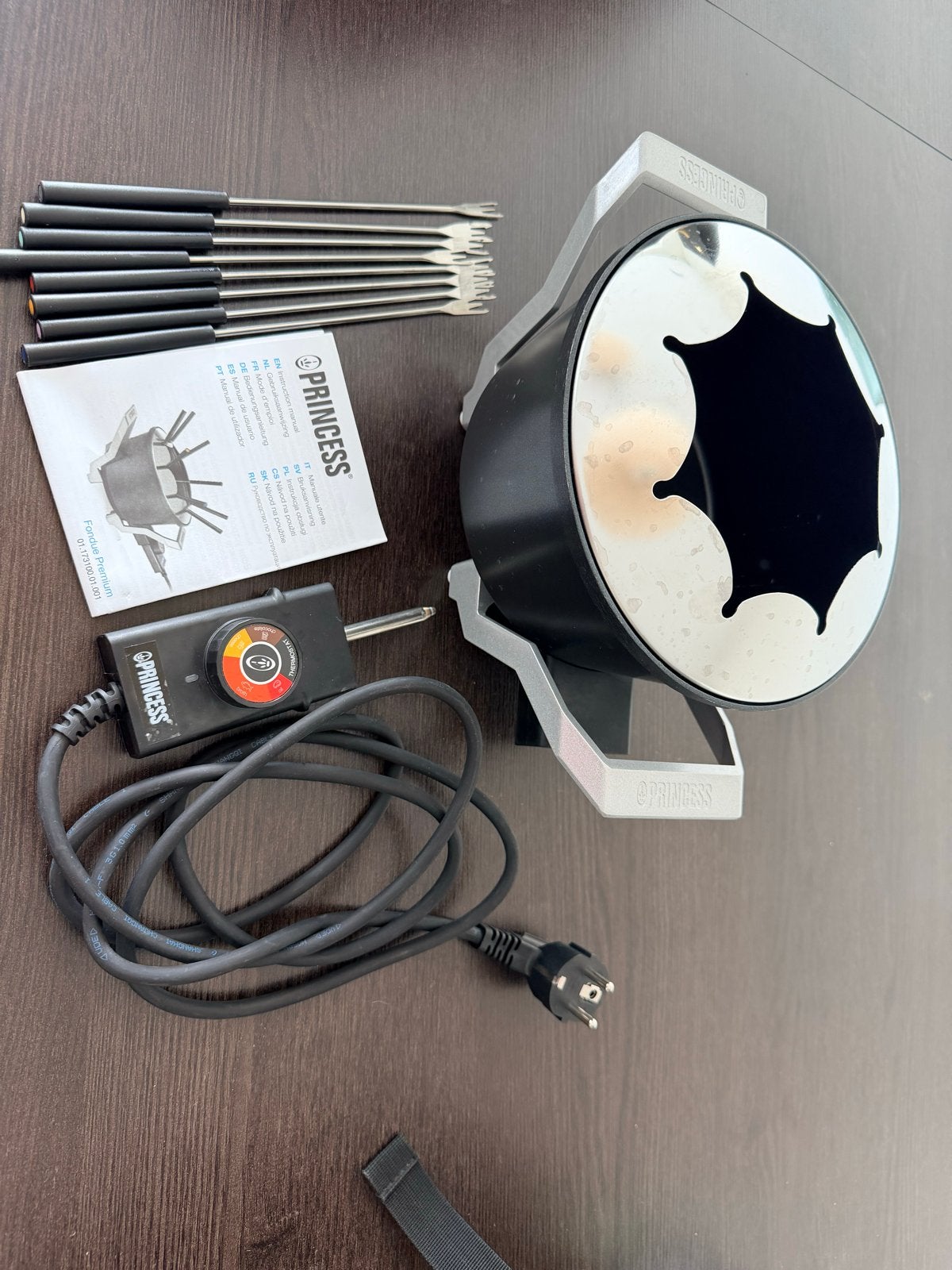 Princess Fonduepan 173100 - Elektrische fondueset, Witgoed en Apparatuur, Fonduesets, Ophalen, Zo goed als nieuw, Elektrisch, Fondueset