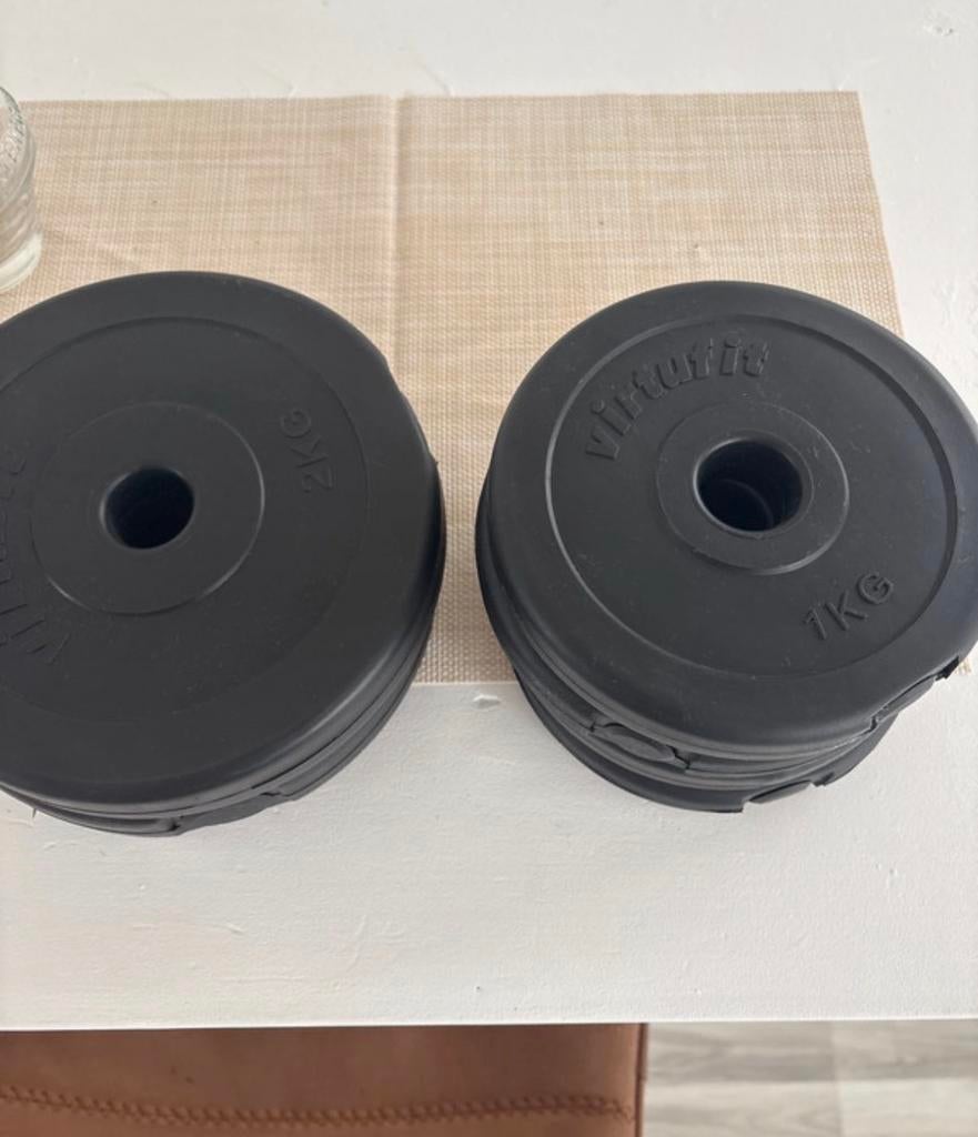 Virtufit Dumbbell Schijven: 2x2kg, 4x1kg, Sport en Fitness, Fitnessmaterialen, Ophalen of Verzenden, Gebruikt, Armen, Halterschijven