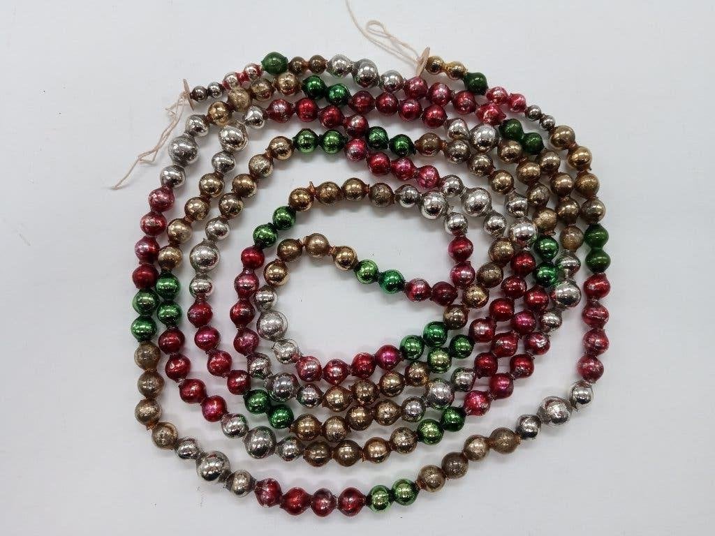 Mooie oude kerstboom-glaskralen ketting, Diversen, Ophalen of Verzenden, Gebruikt