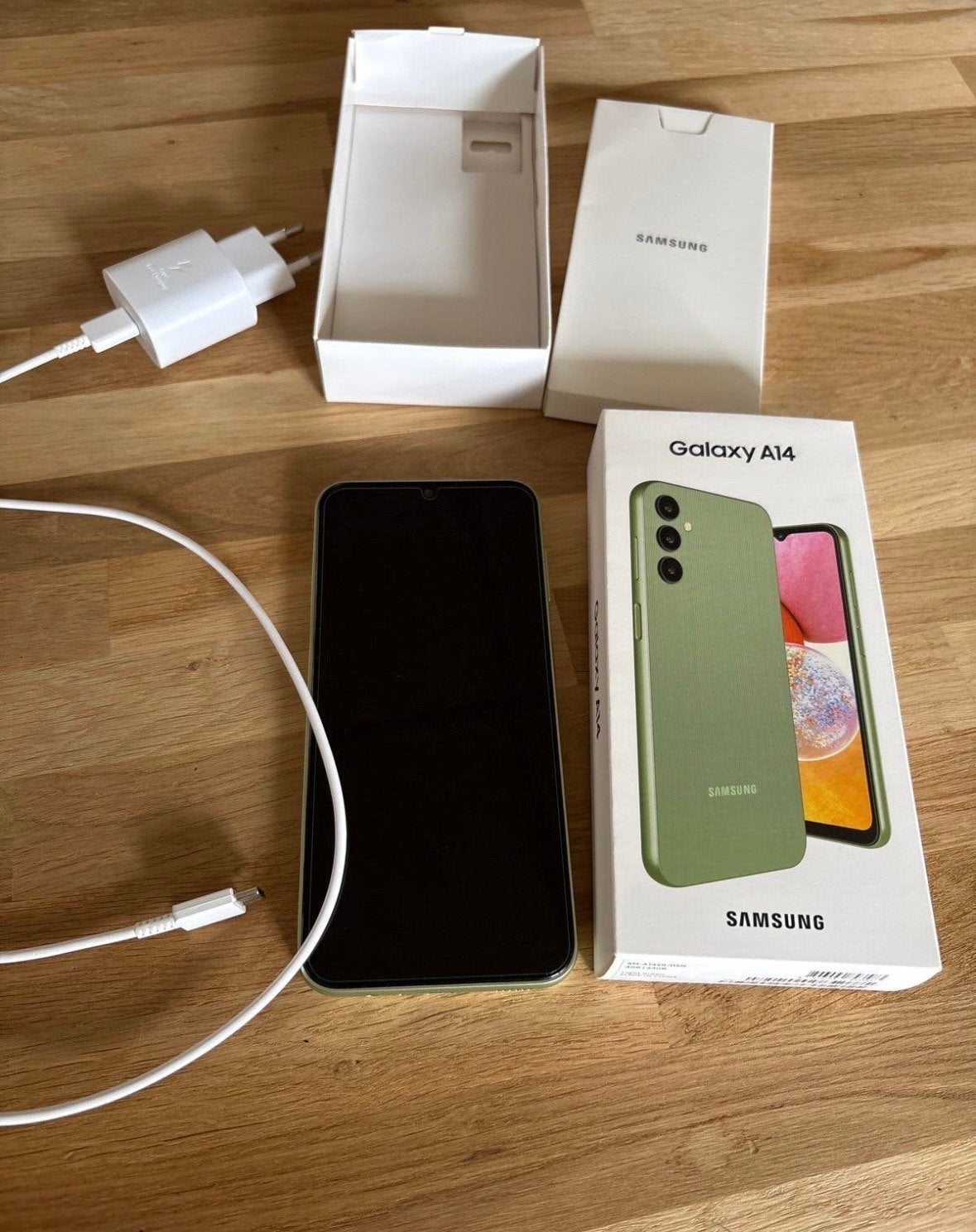 Samsung Galaxy A14 64GB Groen - Z.G.A.N. met doos & lader, Telecommunicatie, Mobiele telefoons | Samsung, Ophalen, Overige kleuren