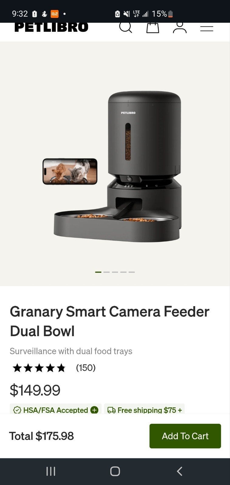 Smart cat feeder, Ophalen of Verzenden, Zo goed als nieuw