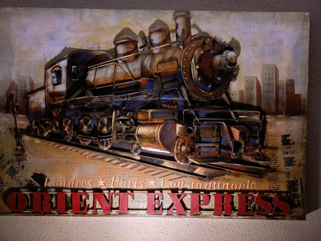 Wanddecoratie Orient Express Trein 3D Metaal, Ophalen