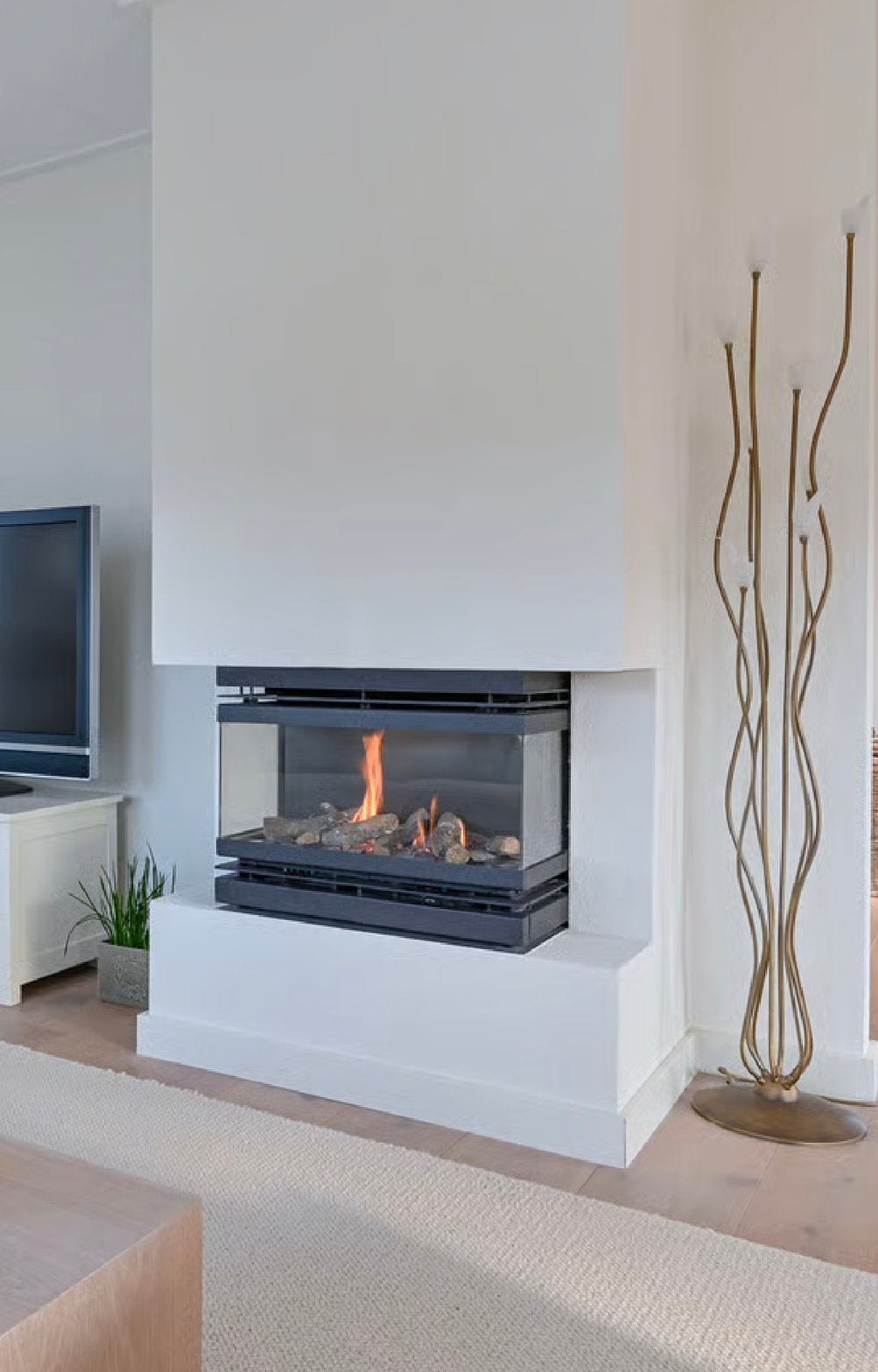 Bellfires Unica 300 Driezijdige Gashaard | Compleet | 6 kW, Huis en Inrichting, Haarden, Ophalen, Zo goed als nieuw, Inbouwhaard