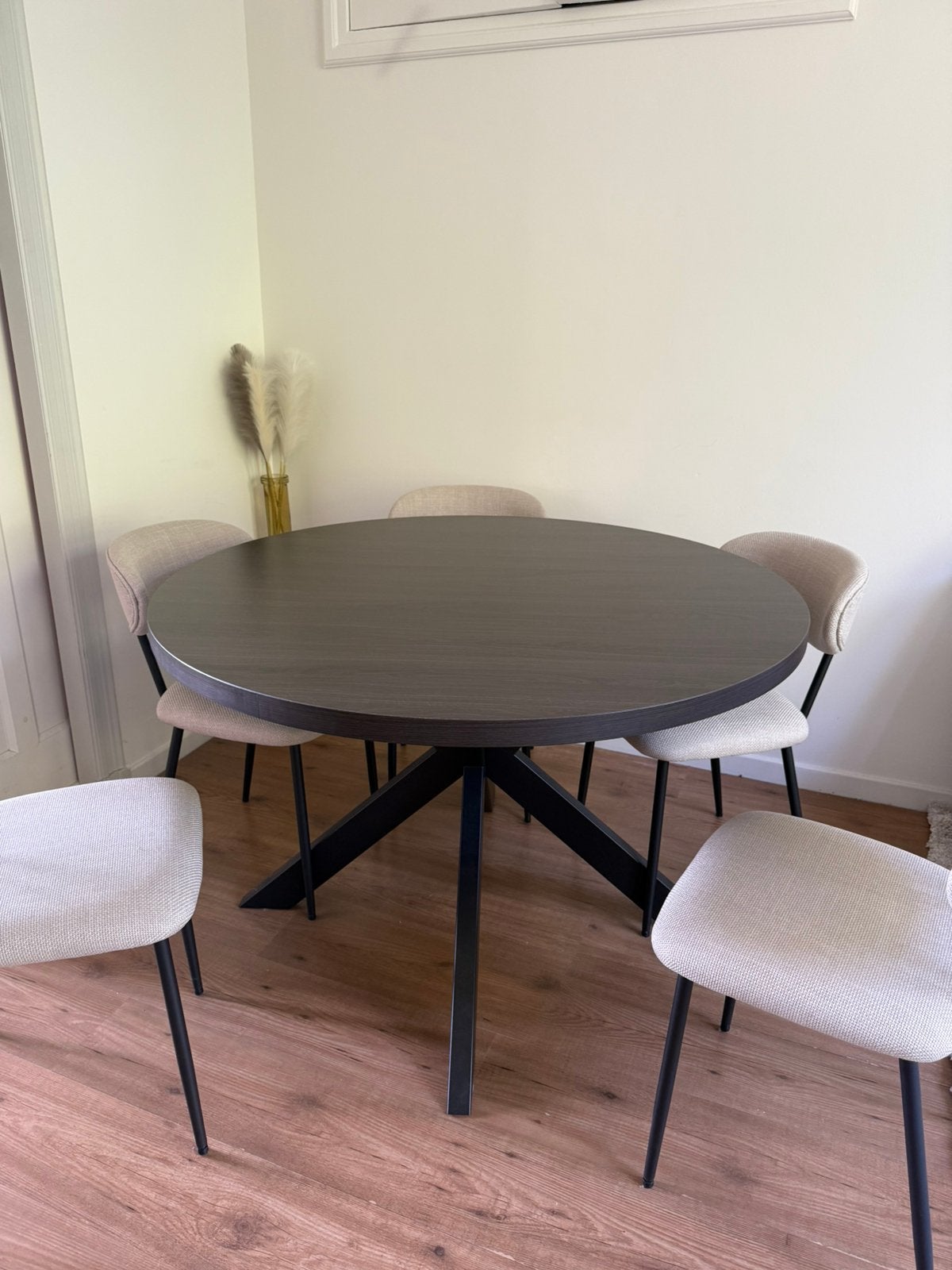 Ronde tafel 120cm dia, Ophalen, 100 tot 150 cm, Rond, Zo goed als nieuw