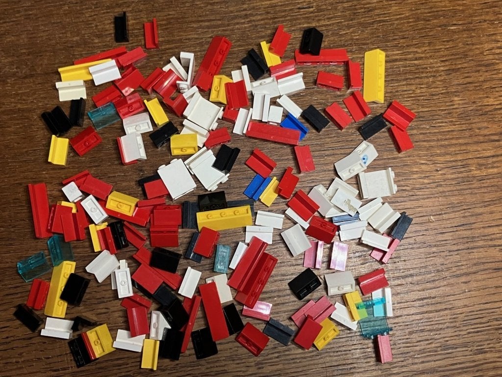 Lot LEGO 150 Panels in primaire kleuren 1 bij 2 en 1 bij 4, Ophalen of Verzenden, Gebruikt, Losse stenen, Lego