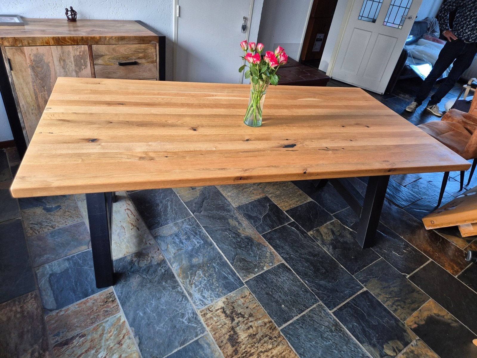 INDUSTRIELE EETKAMERTAFEL, Ophalen, 50 tot 100 cm, Rechthoekig, Overige houtsoorten