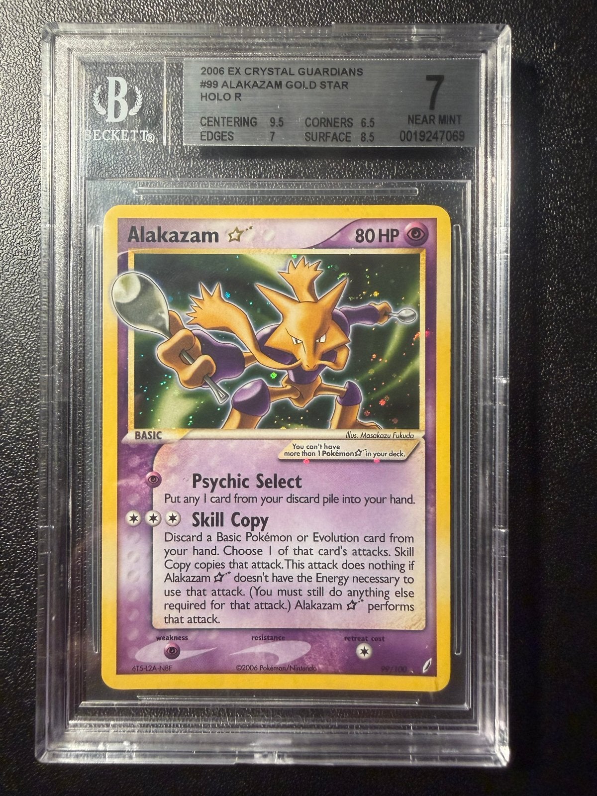 Alakazam Gold Star BGS 7 - Pokémon Kaart, Hobby en Vrije tijd, Verzamelkaartspellen | Pokémon, Ophalen of Verzenden, Gebruikt