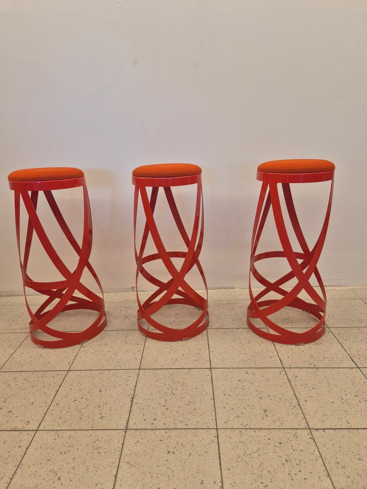 3 Cappellini Ribbon Bar Stools – Design by Nendo – Origineel, Ophalen, Gebruikt, 60 tot 90 cm, Cappellini