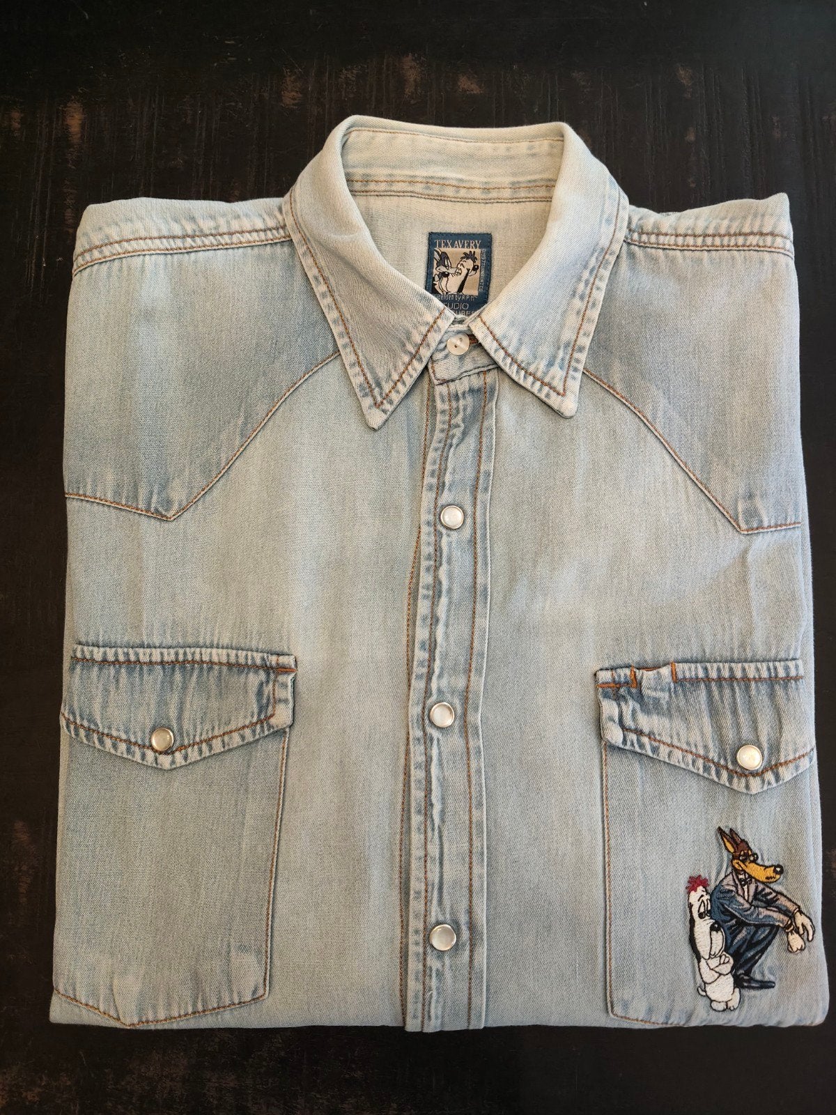 Warner Bros Denim overhemd (Size XL), Ophalen of Verzenden, Zo goed als nieuw, Blauw