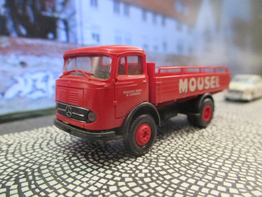 Mercedes Benz LP 328 - Brekina Mousel Pils Luxembourg, Ophalen of Verzenden, Nieuw, Bus of Vrachtwagen, Brekina