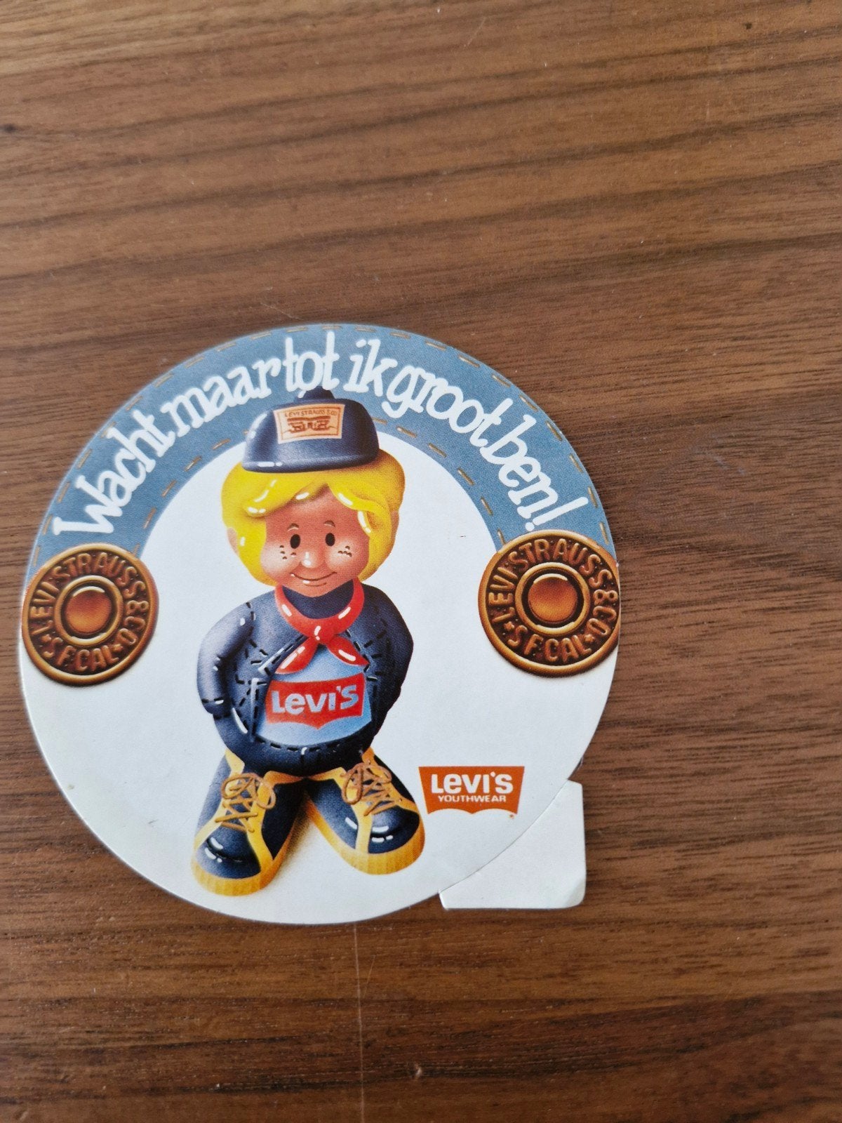 9349  Levi's Youthwear Sticker - 'Wacht maar tot ik groot, Verzamelen, Ophalen of Verzenden, Gebruikt, Merk