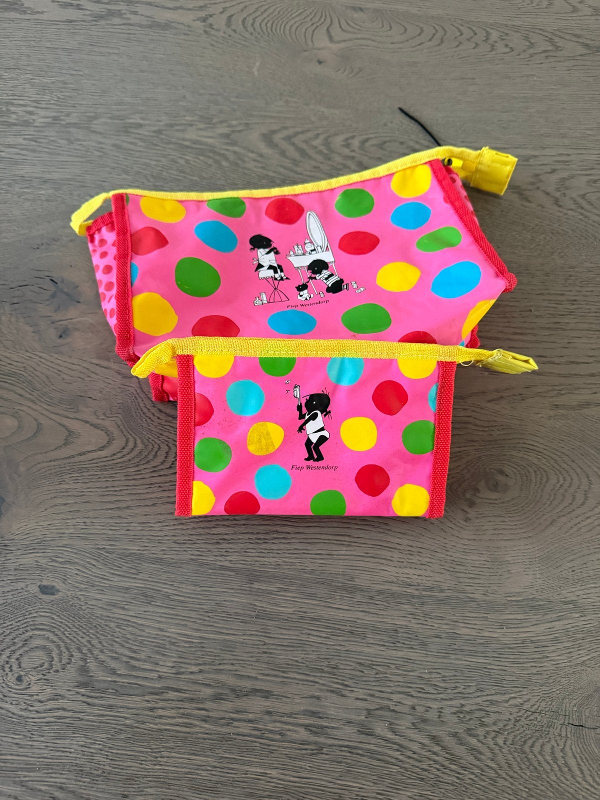 Fiep Westendorp Jip en Janneke etui set - roze met stippen, Sieraden, Tassen en Uiterlijk, Toilettassen, Ophalen of Verzenden