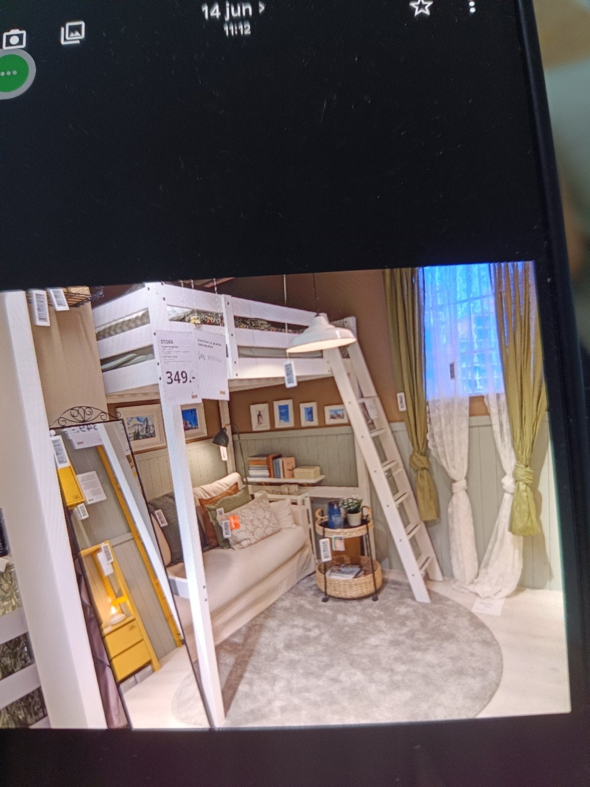 IKEA STORA hoogslaper met matrasje, Huis en Inrichting, Slaapkamer | Stapelbedden en Hoogslapers, Eenpersoons, Ophalen of Verzenden