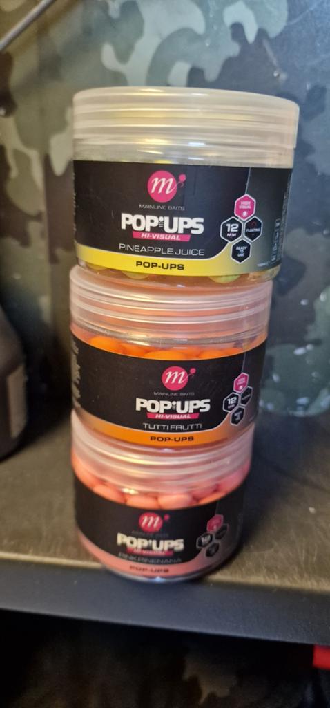 3x mainline popups 12mm, Watersport en Boten, Hengelsport | Karpervissen, Ophalen of Verzenden