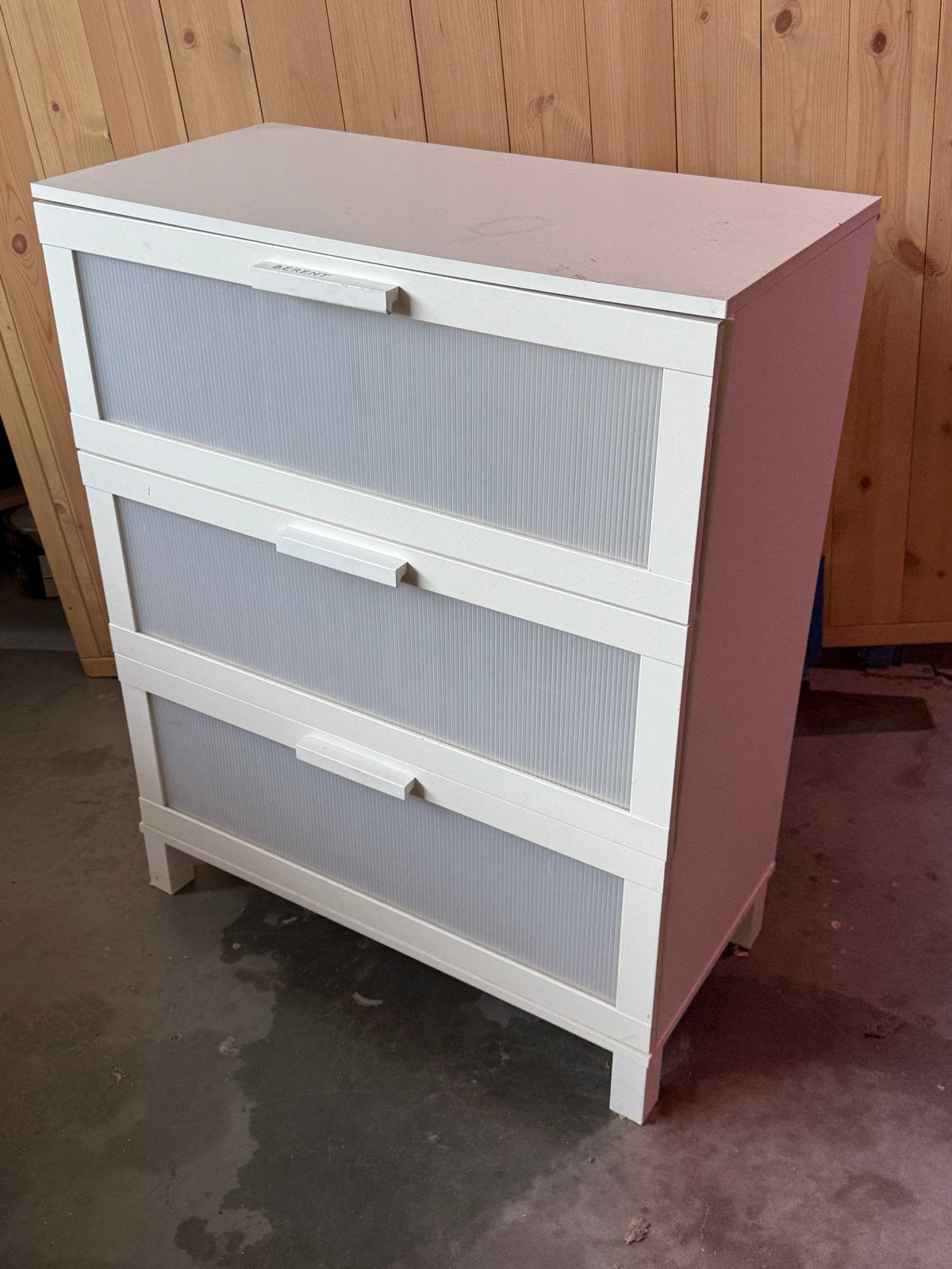 2 IKEA ANEBODA ladekast wit – 3 lades, Gebruikt, 100 tot 150 cm, 3 of 4 laden, 25 tot 50 cm