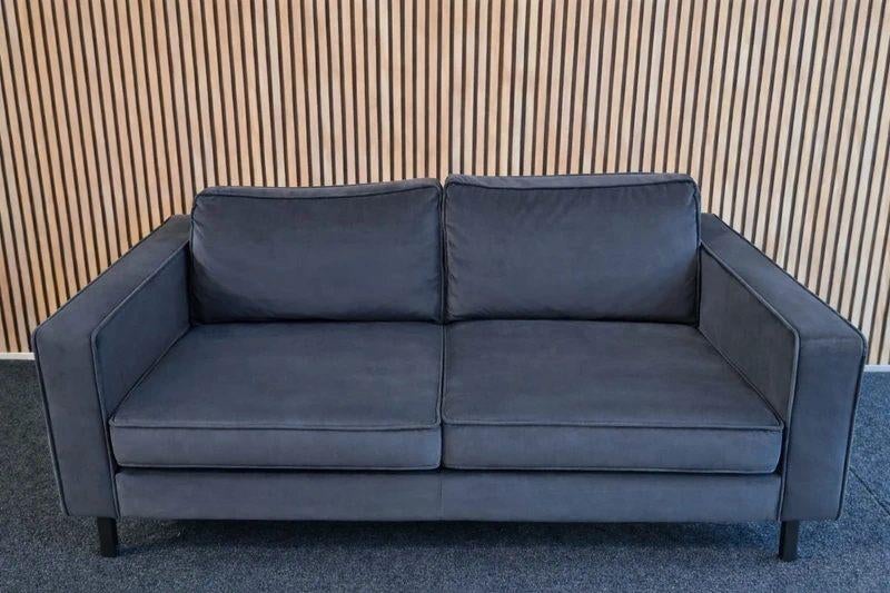 Made by Woood - Bankstel Collin 2,5-zits - Velours Antraciet, Ophalen, Stof, Gebruikt, Tweepersoons