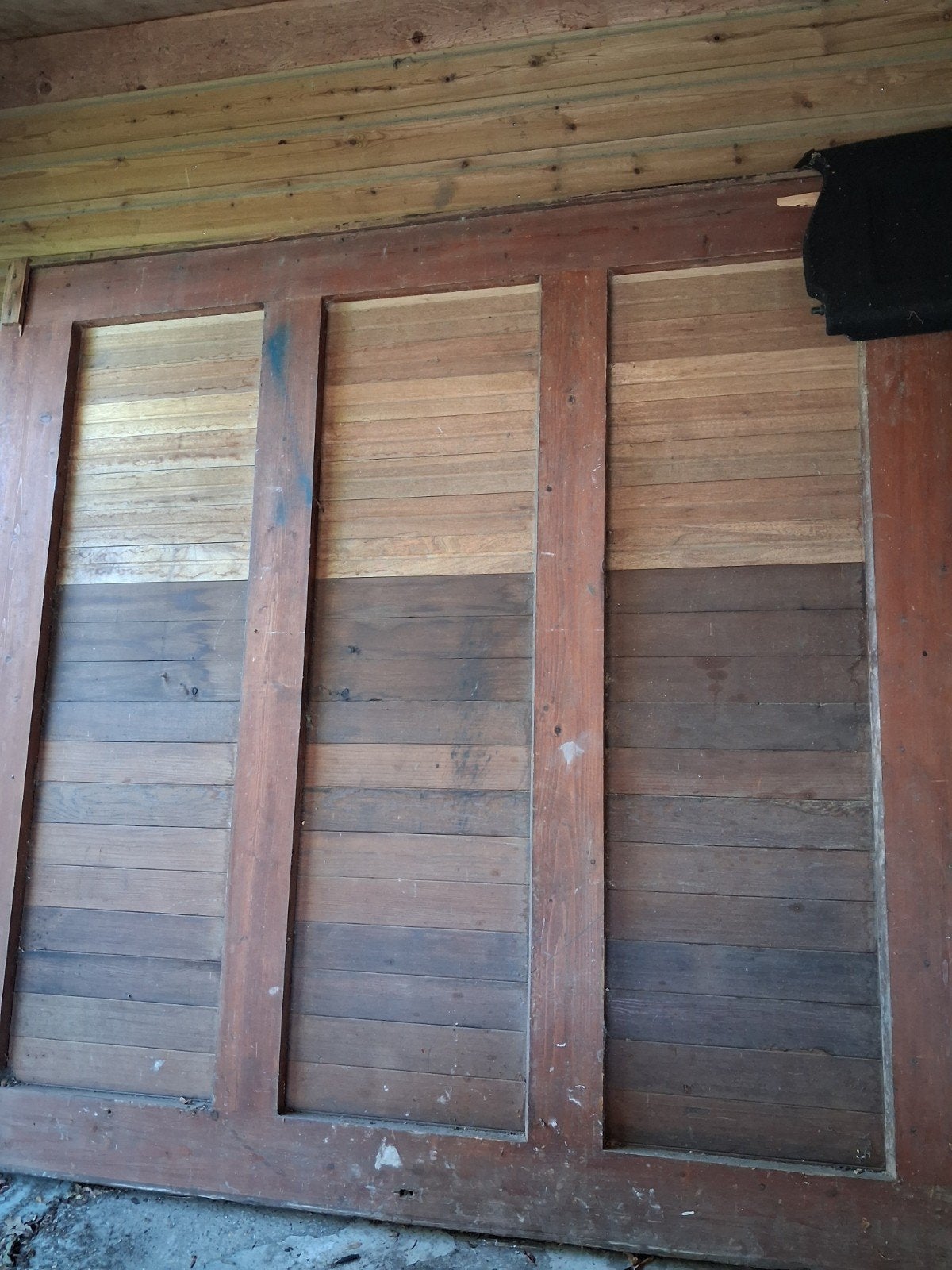 Mooie hardhouten deur, Ophalen, Gebruikt, 120 cm of meer, Garagedeur