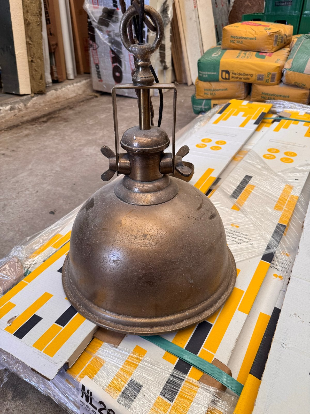 Antieke koperen hanglamp - Industriële stijl, Antiek en Kunst, Ophalen