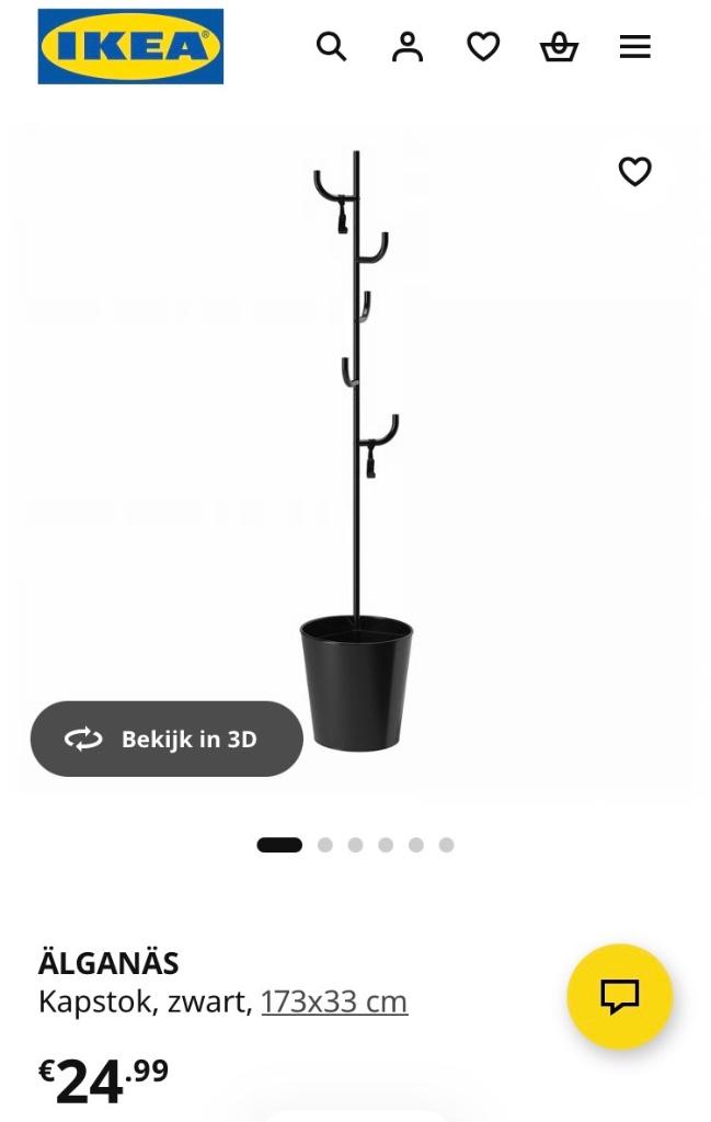 Nieuwe Kapstok IKEA Alganas, Ophalen, Nieuw, Metaal, Staande kapstok