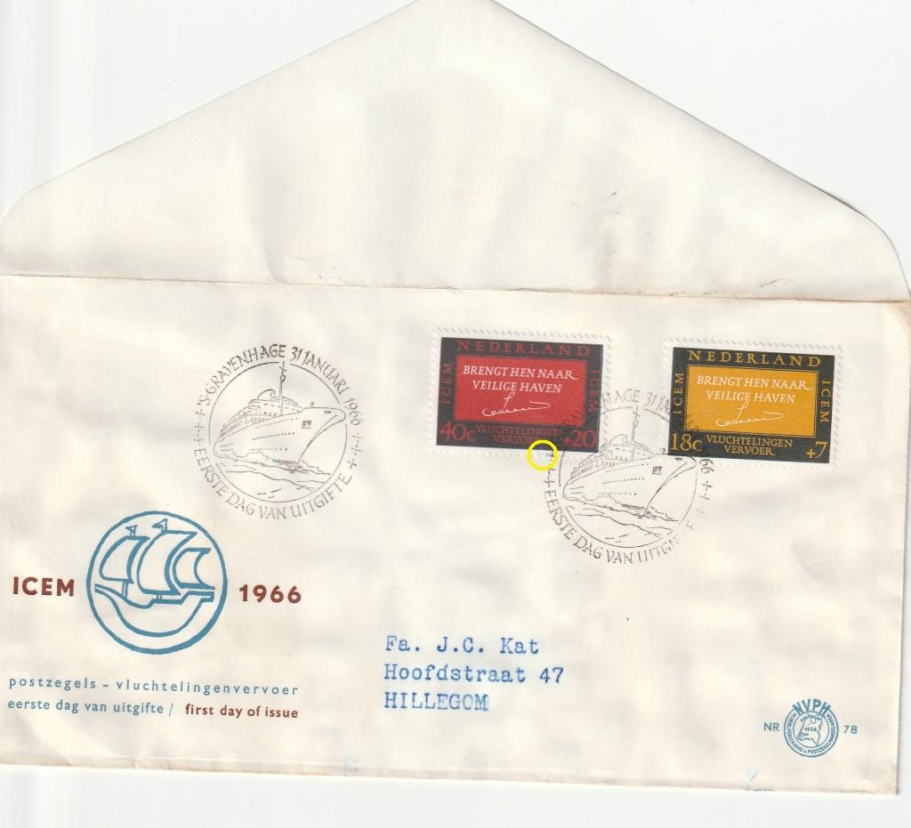 fdc e78 met plaatfout 857pm2   LEES, Postzegels en Munten, Postzegels | Eerstedagenveloppen, Ophalen of Verzenden, Beschreven