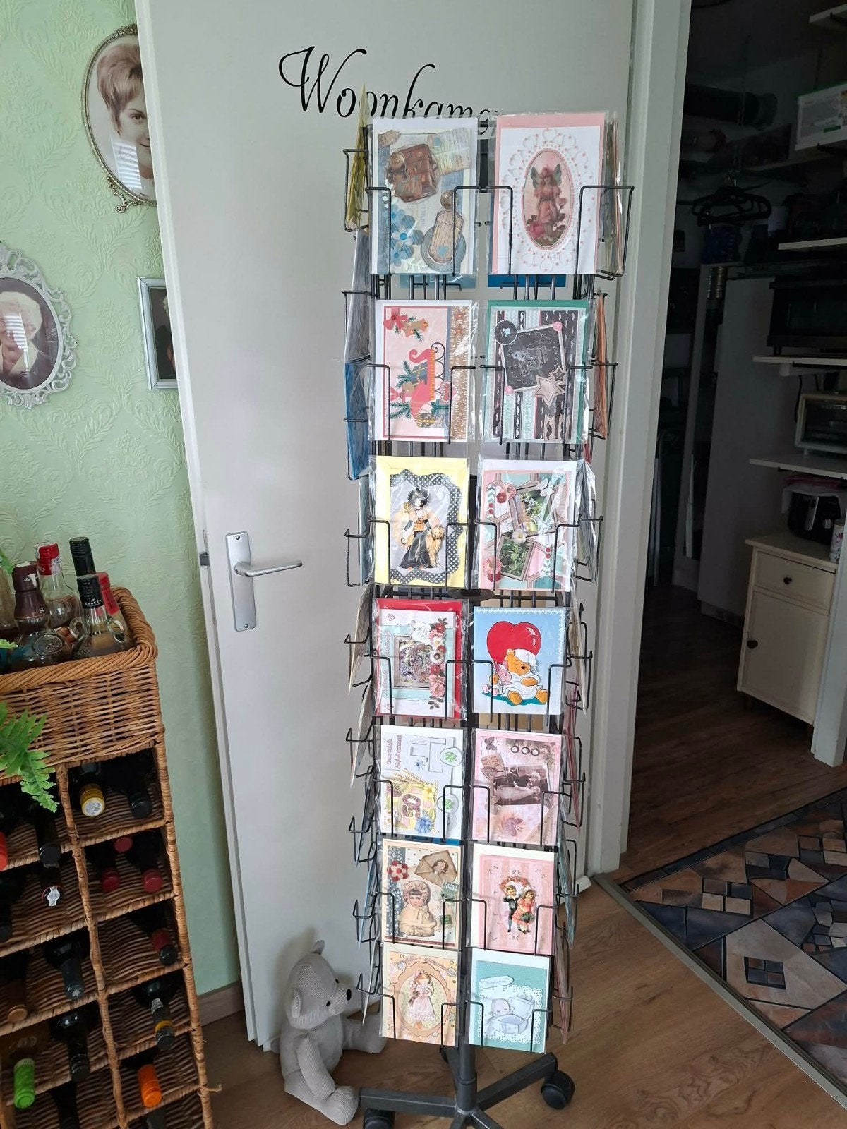 Wenskaartenmolen met 56 kaarten, Hobby en Vrije tijd, Ophalen of Verzenden, Gebruikt, Overige thema's