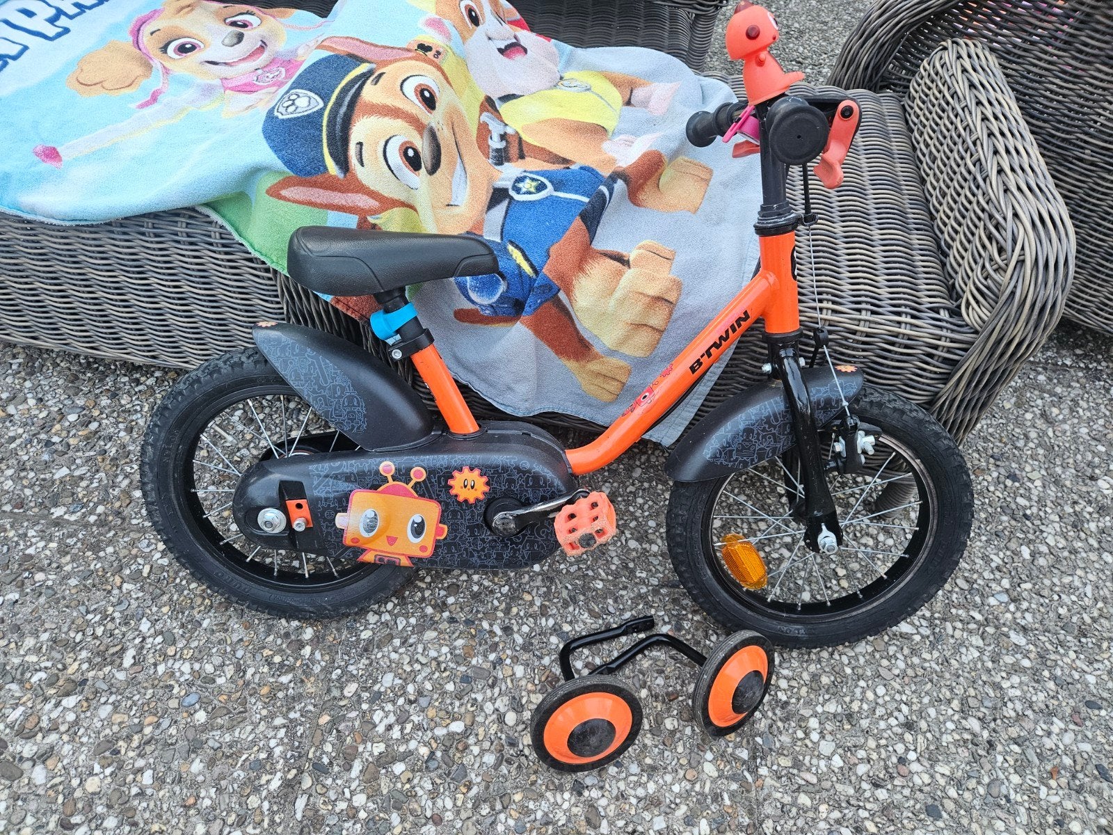 kinderfietsje, Fietsen en Brommers, Fietsen | Kinderfietsjes, Ophalen, Zijwieltjes, Gebruikt, Velgrem