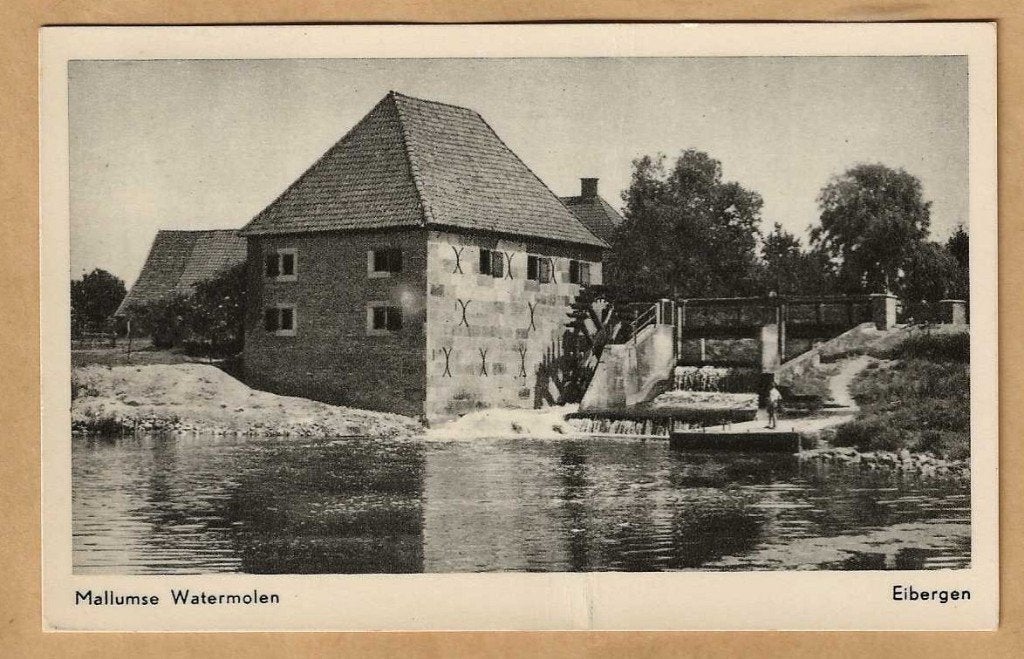 Mallumse Watermolen Eibergen - Oude Ansichtkaart. 1955., Ophalen of Verzenden, 1920 tot 1940, Gelopen, Gelderland