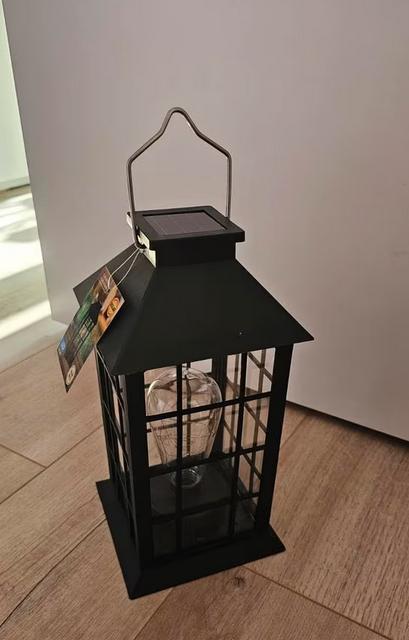 Zwarte Solar Lantaarn - Nieuw!, Zonne-energie, Kunststof, Minder dan 50 watt, Staande lamp