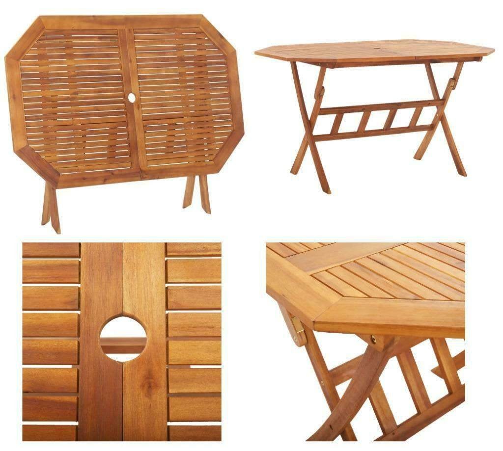Exclusieve 8-Hoekige Teak Houten klapTuintafel Klaptafel