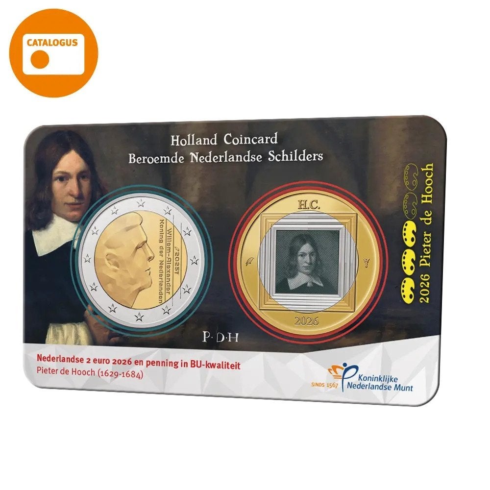 Holland coincard 2026 Pieter Hooch, Verzenden, Overige landen, 2 euro